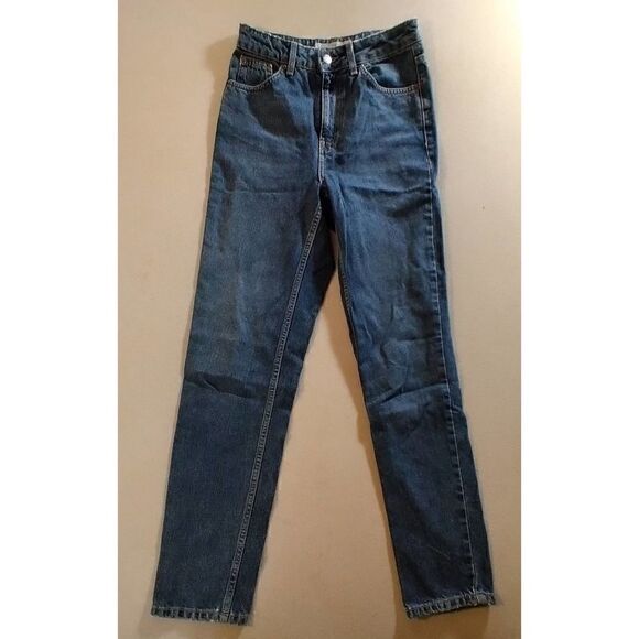 TOPSHOP MOTO MOM JEANS SIZE 26 MADE IN TURKEY LIGHT WASH HiGH WAISTED - Picture 1 of 9